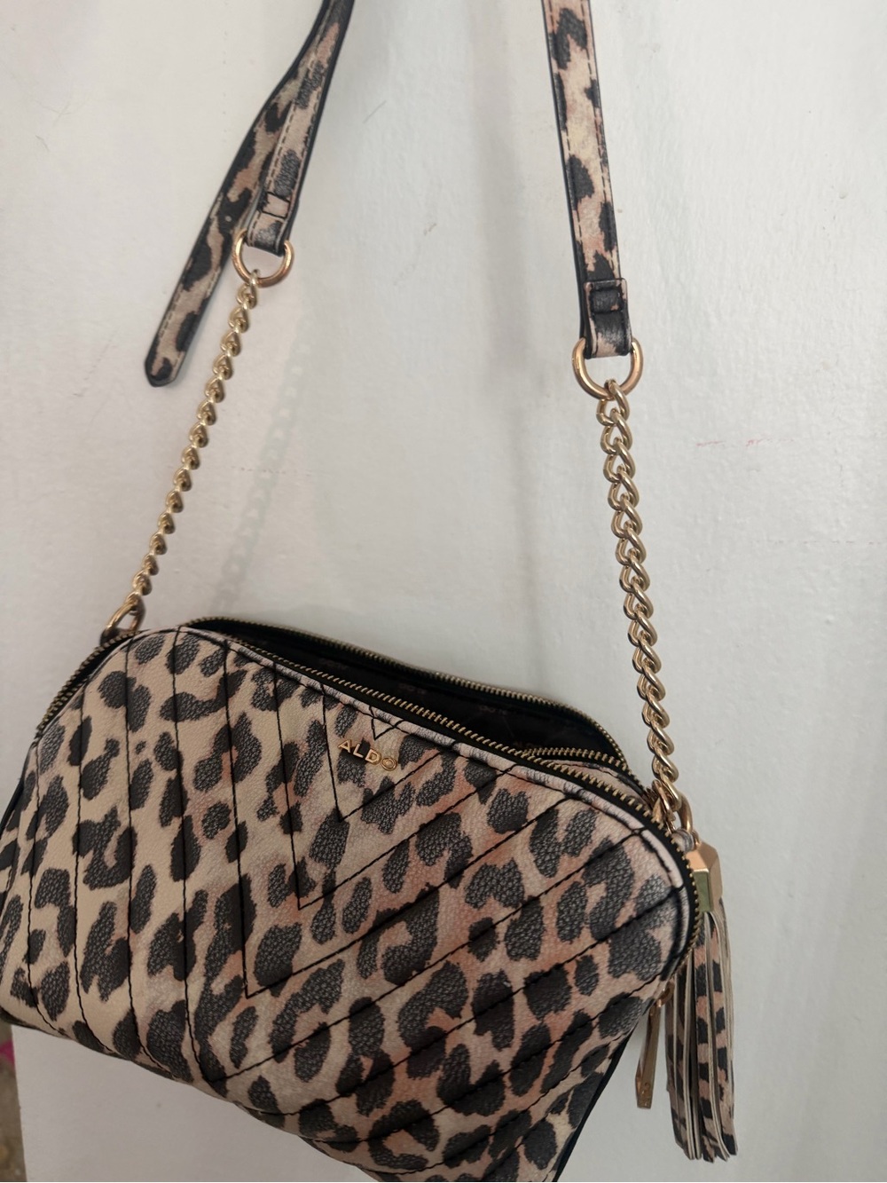 Aldo Leopard-Print Quilted Clutch in Blush and Black - Picture 5 of 5